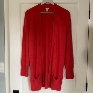 L L Bean Cashmere Long Open Cardigan Size Medium